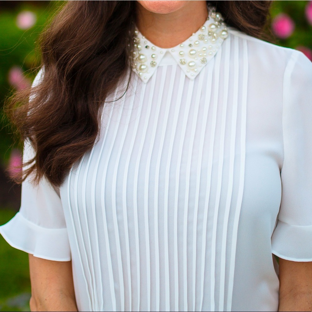 BNWT Kate Spade Pearl Collar Shirt